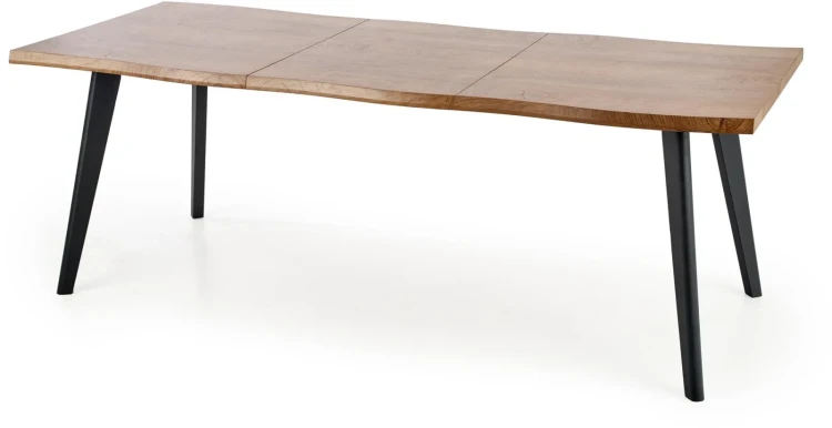Stół rozkładany Dickson 120-180cm blat dąb naturalny/czarny