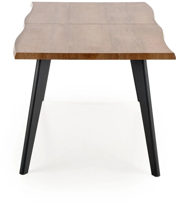 Stół rozkładany Dickson 120-180cm blat dąb naturalny/czarny