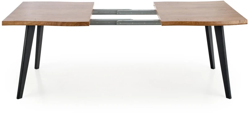 Stół rozkładany Dickson 120-180cm blat dąb naturalny/czarny
