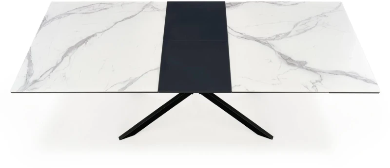 Stół rozkładany Diesel 160-200cm blat biały marmur/czarny