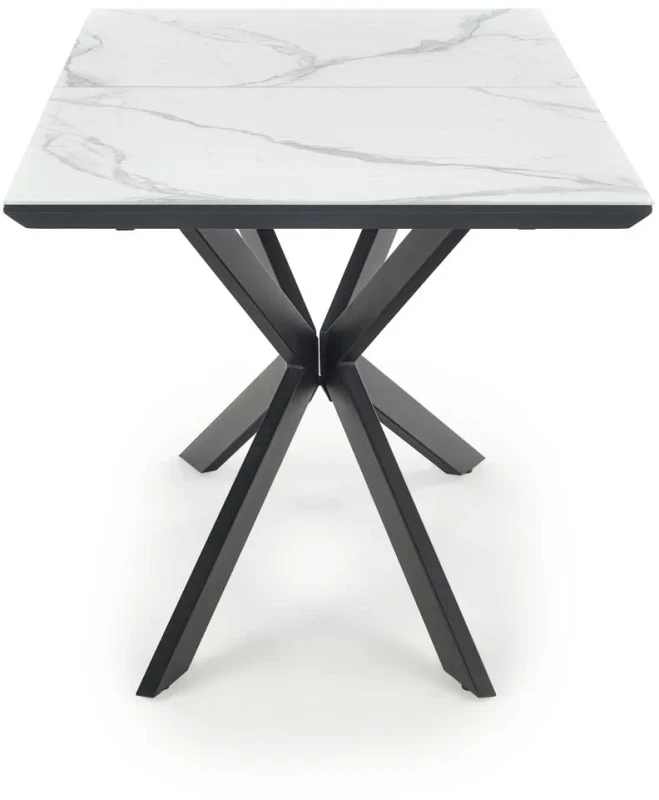 Stół rozkładany Diesel 160-200cm blat biały marmur/czarny