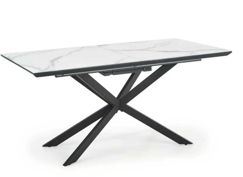 Stół rozkładany Diesel 160-200cm blat biały marmur/czarny