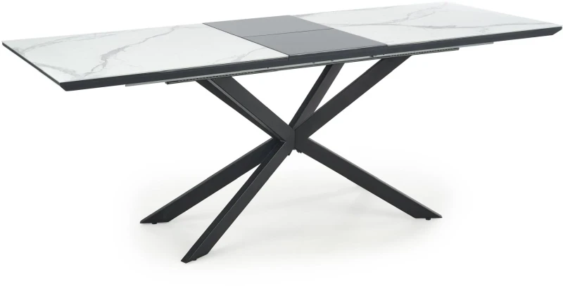 Stół rozkładany Diesel 160-200cm blat biały marmur/czarny