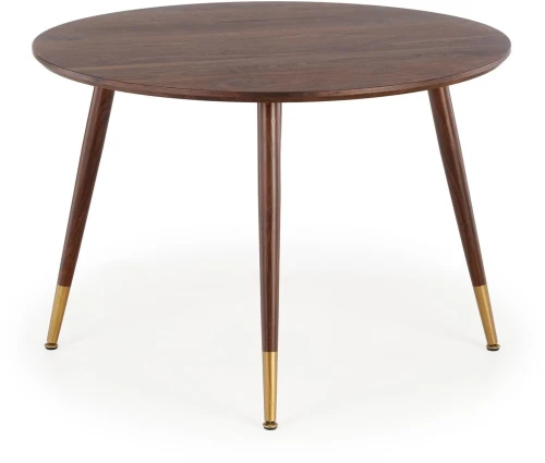 Stół okrągły Domenico 110cm blat orzech/orzech złoty