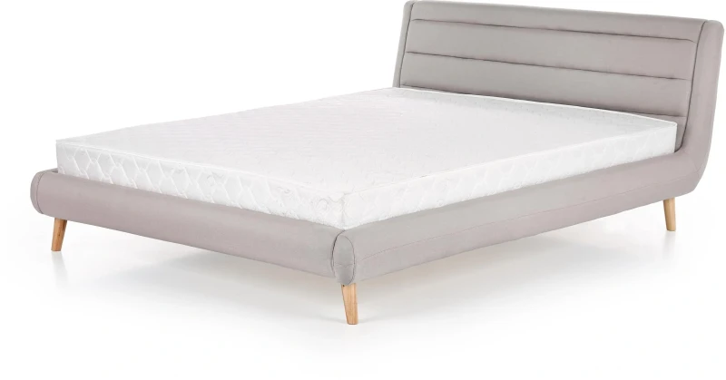 Łóżko podwójne Elanda 160x200cm jasny popiel