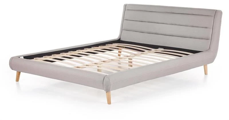 Łóżko podwójne Elanda 160x200cm jasny popiel