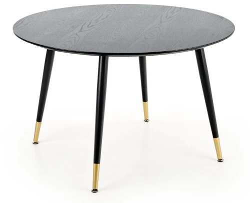 Stół okrągły Embos 120cm do jadalni blat czarny/złoty