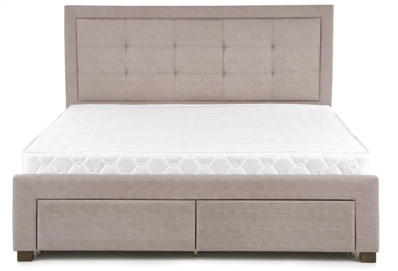 Łóżko podwójne Evora 160x200cm z szufladami beżowy