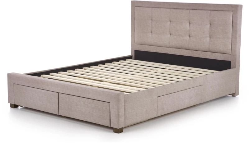 Łóżko podwójne Evora 160x200cm z szufladami beżowy