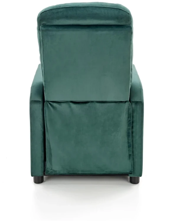 Fotel wypoczynkowy Felipe 2 z podnóżkiem do salonu ciemny zielony