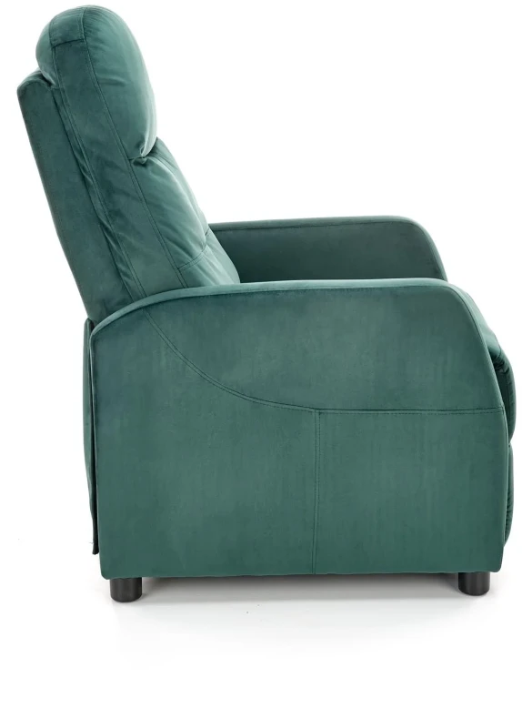 Fotel wypoczynkowy Felipe 2 z podnóżkiem do salonu ciemny zielony