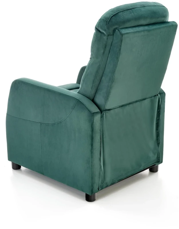 Fotel wypoczynkowy Felipe 2 z podnóżkiem do salonu ciemny zielony