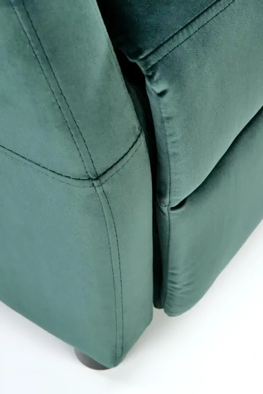 Fotel wypoczynkowy Felipe 2 z podnóżkiem do salonu ciemny zielony