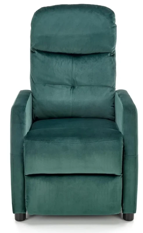 Fotel wypoczynkowy Felipe 2 z podnóżkiem do salonu ciemny zielony