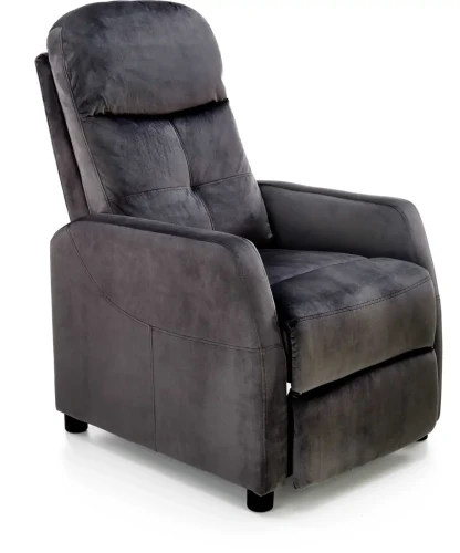 Fotel wypoczynkowy Felipe 2 z podnóżkiem do salonu czarny