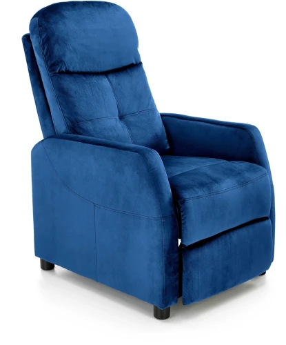 Fotel wypoczynkowy Felipe 2 z podnóżkiem do salonu granatowy