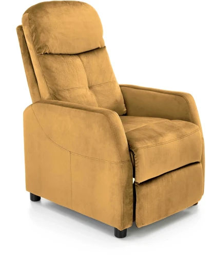Fotel wypoczynkowy Felipe 2 z podnóżkiem do salonu musztardowy