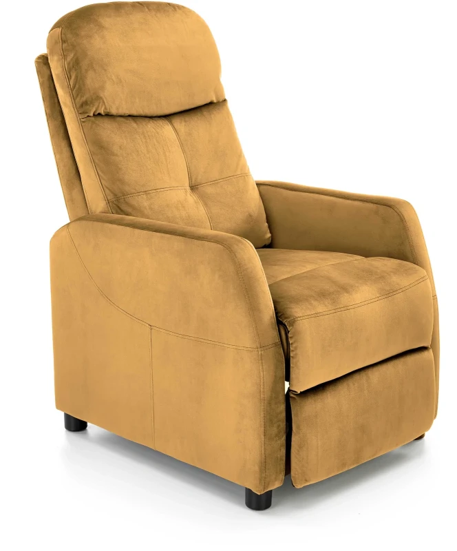 Fotel wypoczynkowy Felipe 2 z podnóżkiem do salonu musztardowy