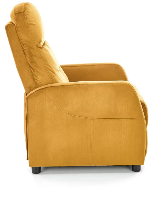 Fotel wypoczynkowy Felipe 2 z podnóżkiem do salonu musztardowy