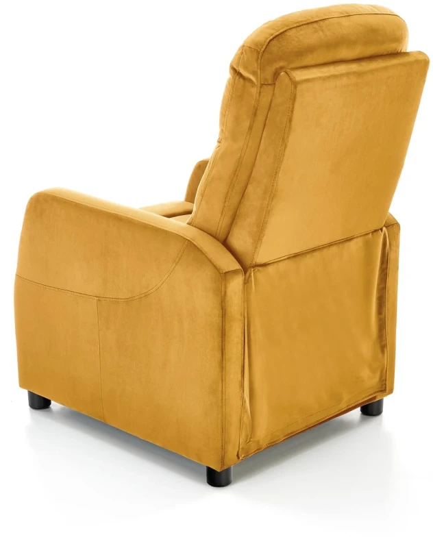 Fotel wypoczynkowy Felipe 2 z podnóżkiem do salonu musztardowy