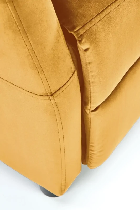 Fotel wypoczynkowy Felipe 2 z podnóżkiem do salonu musztardowy