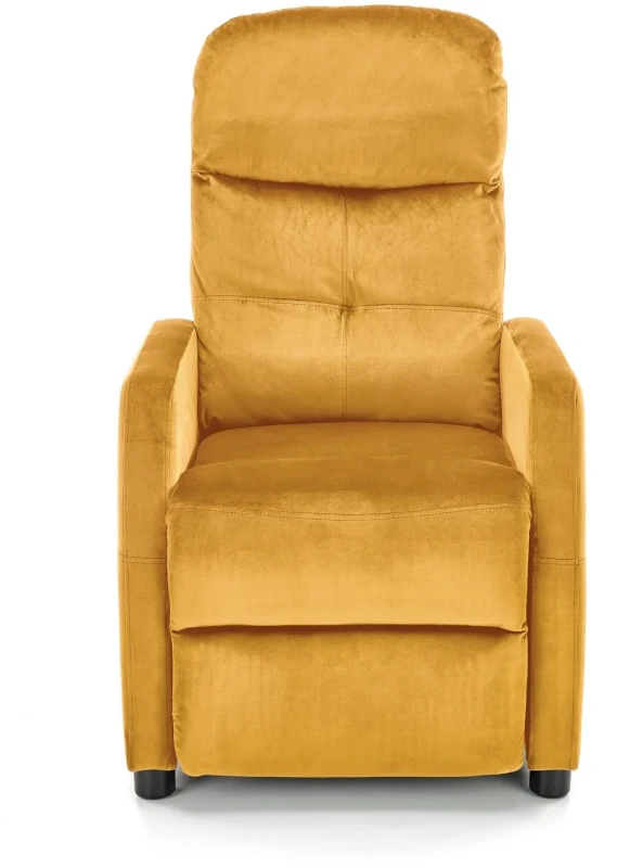 Fotel wypoczynkowy Felipe 2 z podnóżkiem do salonu musztardowy