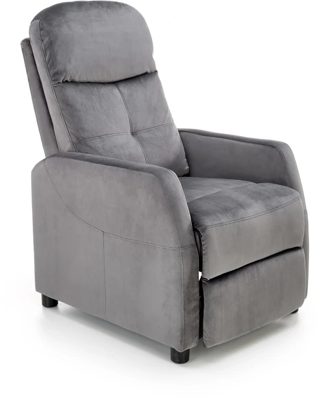 Fotel wypoczynkowy Felipe 2 z podnóżkiem do salonu popielaty