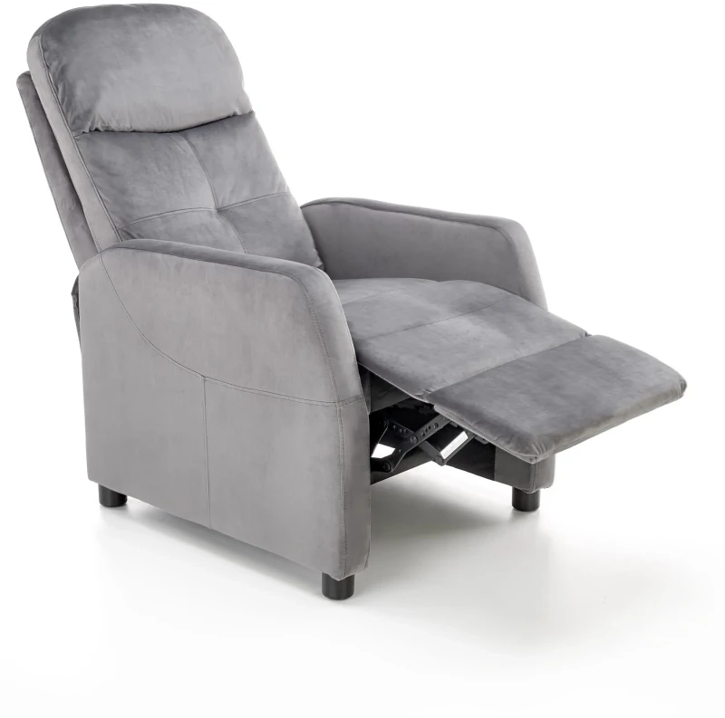 Fotel wypoczynkowy Felipe 2 z podnóżkiem do salonu popielaty