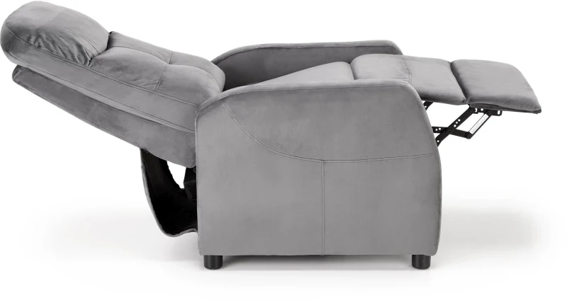 Fotel wypoczynkowy Felipe 2 z podnóżkiem do salonu popielaty