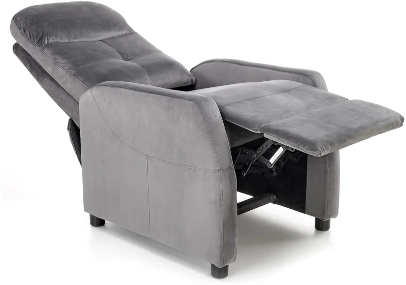 Fotel wypoczynkowy Felipe 2 z podnóżkiem do salonu popielaty