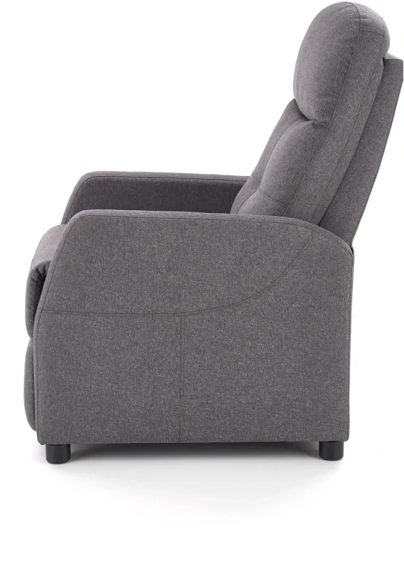 Fotel wypoczynkowy Felipe z podnóżkiem do salonu popielaty
