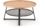 Ława okrągła Florence 80cm dwupoziomowa blat dąb naturalny/czarny