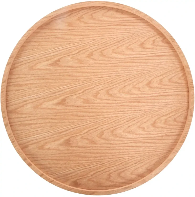 Ława okrągła Florence 80cm dwupoziomowa blat dąb naturalny/czarny