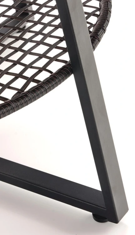 Ława okrągła Florence 80cm dwupoziomowa blat dąb naturalny/czarny