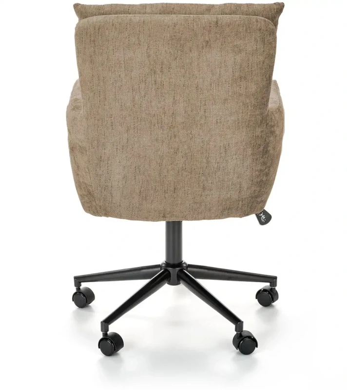 Fotel obrotowy Flores tapicerowany z regulacją wysokości jasny brąz