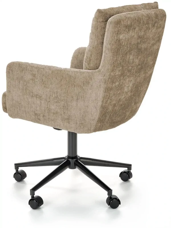 Fotel obrotowy Flores tapicerowany z regulacją wysokości jasny brąz