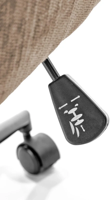 Fotel obrotowy Flores tapicerowany z regulacją wysokości jasny brąz