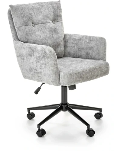 Fotel obrotowy Flores tapicerowany z regulacją wysokości  jasny popiel
