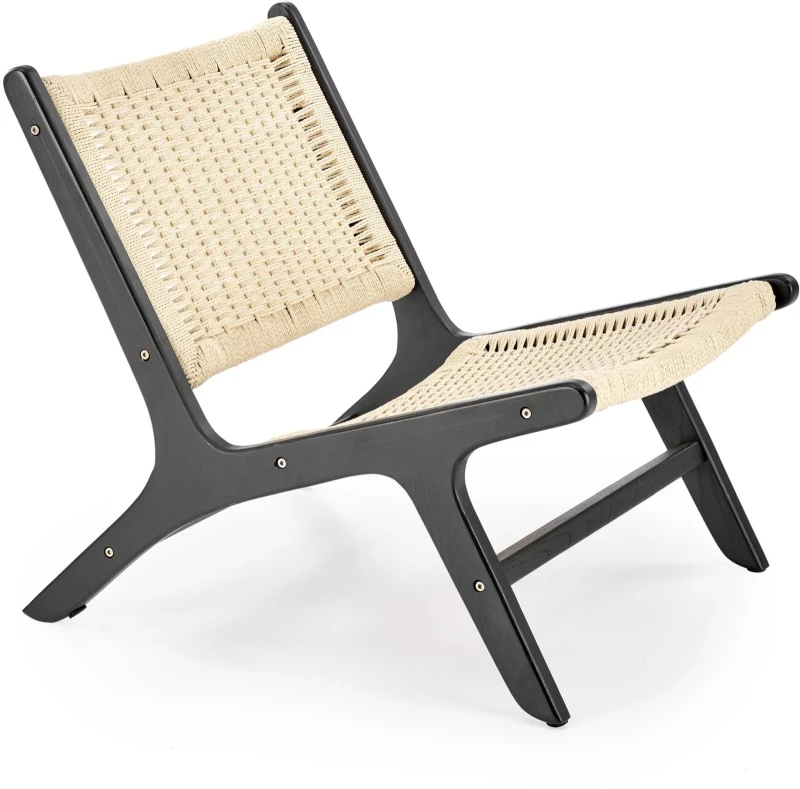 Fotel wypoczynkowy Foden do salonu naturalny/czarny