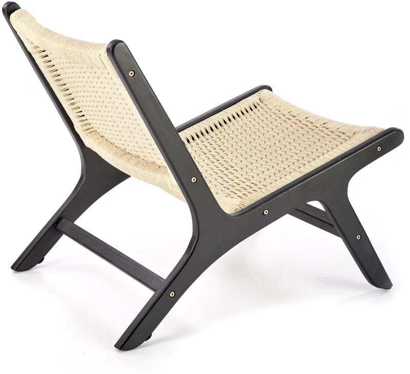 Fotel wypoczynkowy Foden do salonu naturalny/czarny