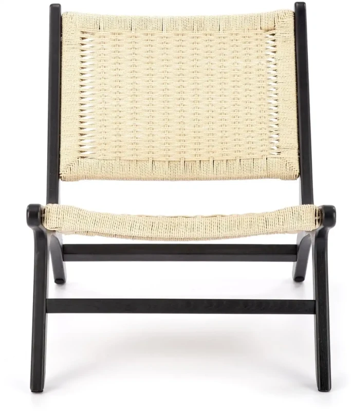 Fotel wypoczynkowy Foden do salonu naturalny/czarny