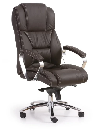 Fotel gabinetowy Foster obrotowy do biura ciemny brąz
