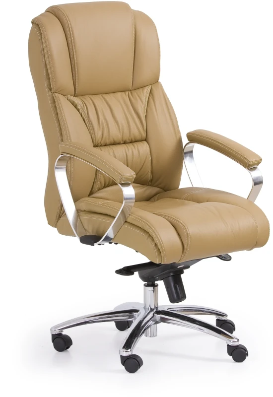 Fotel gabinetowy Foster obrotowy do biura jasny brąz