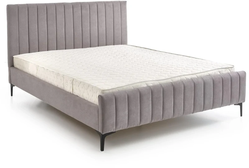 Łóżko tapicerowane Francesca 160x200 cm skandynawski jasny popielaty