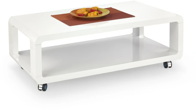 Ława stolik kawowy Futura 105 cm na kółkach biały