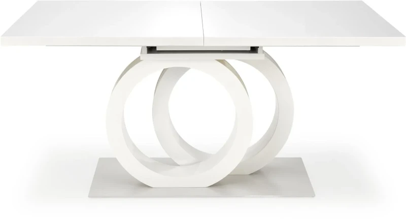 Stół rozkładany Galardo 160-200 cm do jadalni glamour biały / złoty