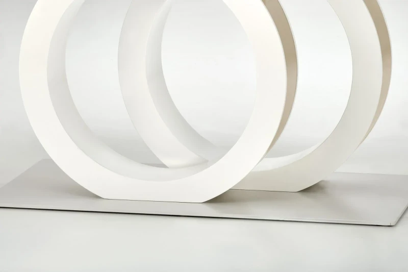 Stół rozkładany Galardo 160-200 cm do jadalni glamour biały / złoty