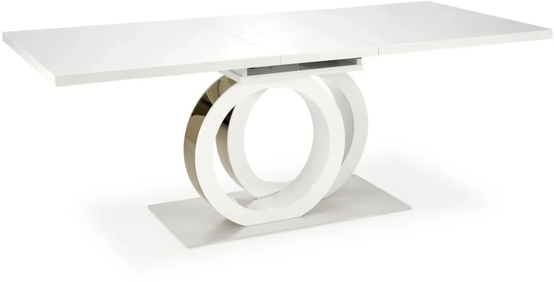 Stół rozkładany Galardo 160-200 cm do jadalni glamour biały / złoty