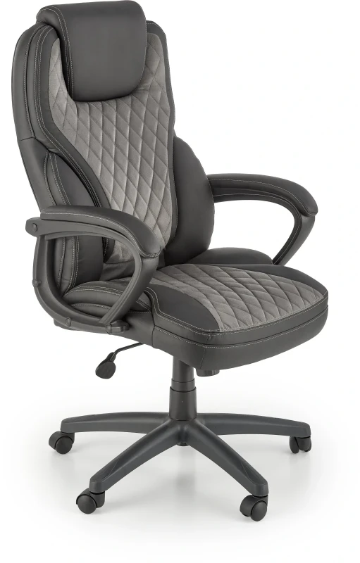 Fotel gabinetowy Gandalf obrotowy do biura czarny/popiel