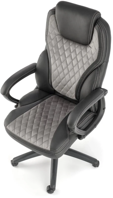 Fotel gabinetowy Gandalf obrotowy do biura czarny/popiel